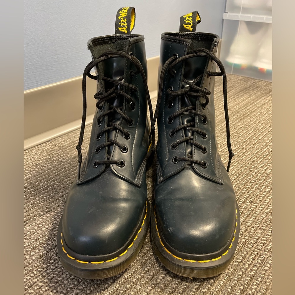Dr Martens 1460 8 Eye Boot Mens Navy Navy Mens Shoes Casual Boots - Worn Twice